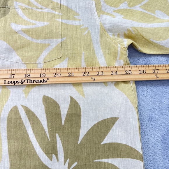 Tommy Bahama  100% Linen‎ Camp Shirt Tropical Print Button Up Short Sleeve Large - Picture 9 of 10